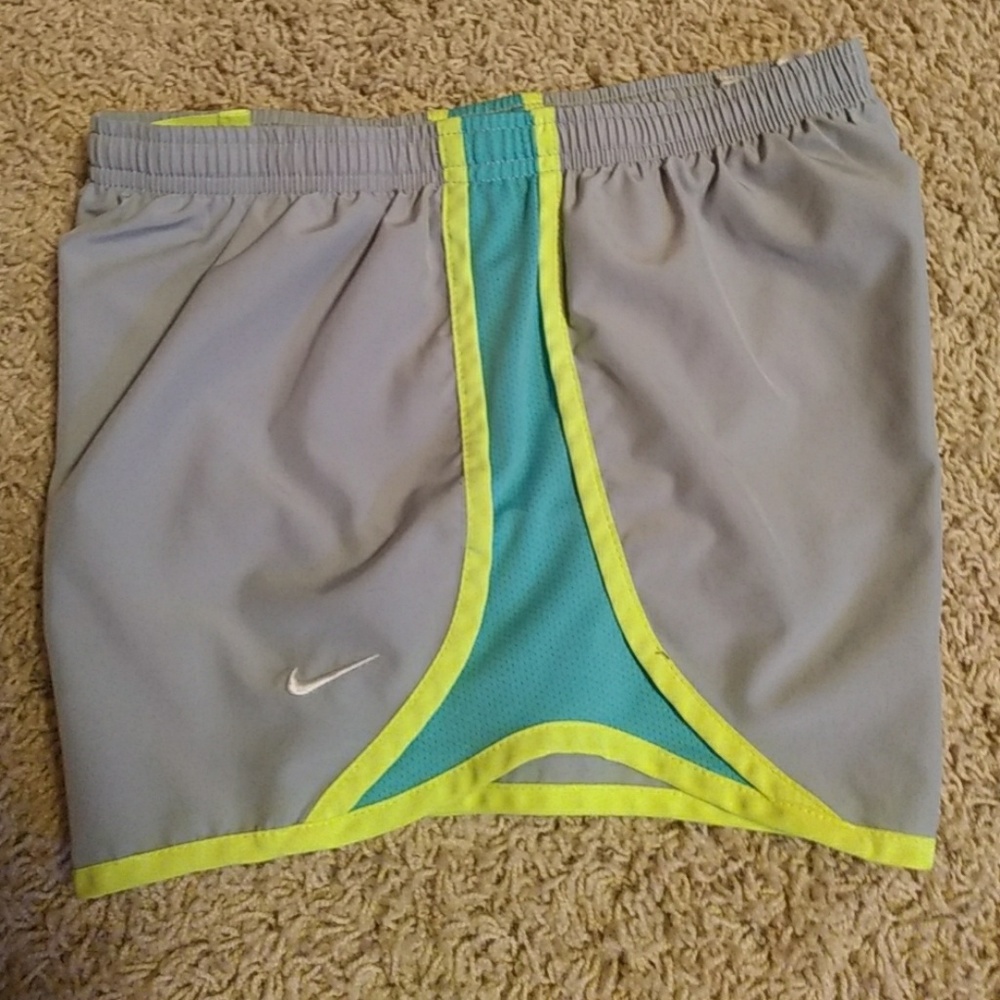 Green, blue and grey Nike's