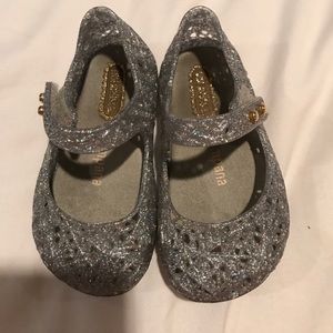 Mini Melissa Mini Campana zigzag silver shoes