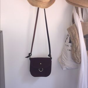 Handmade Burgundy Suede Purse