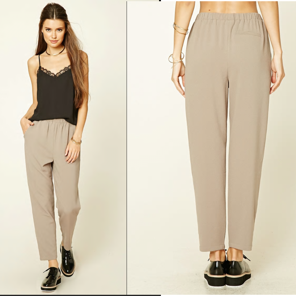 Woven Trousers// Beige Dress Pants