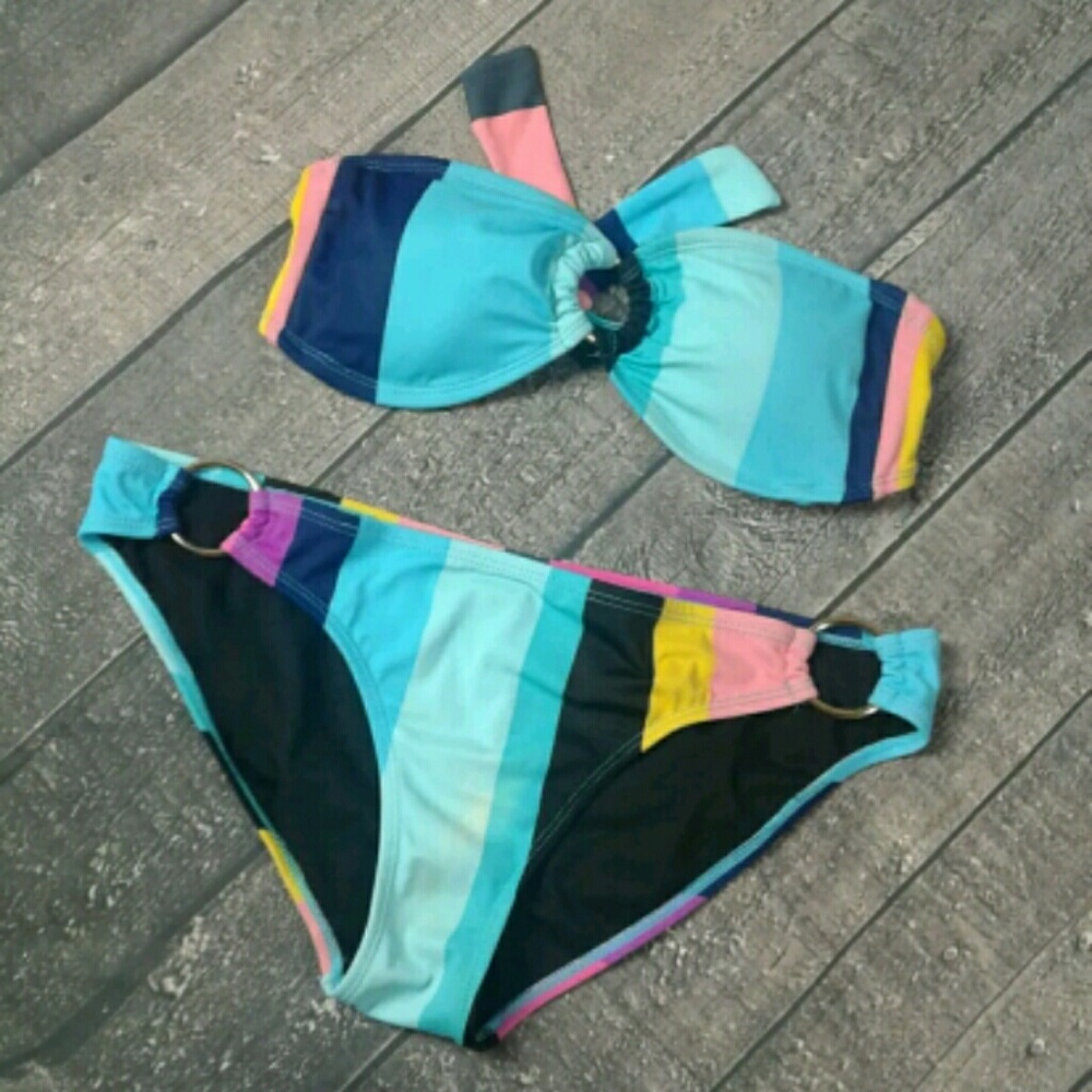 xhilaration multicolored bikini size large