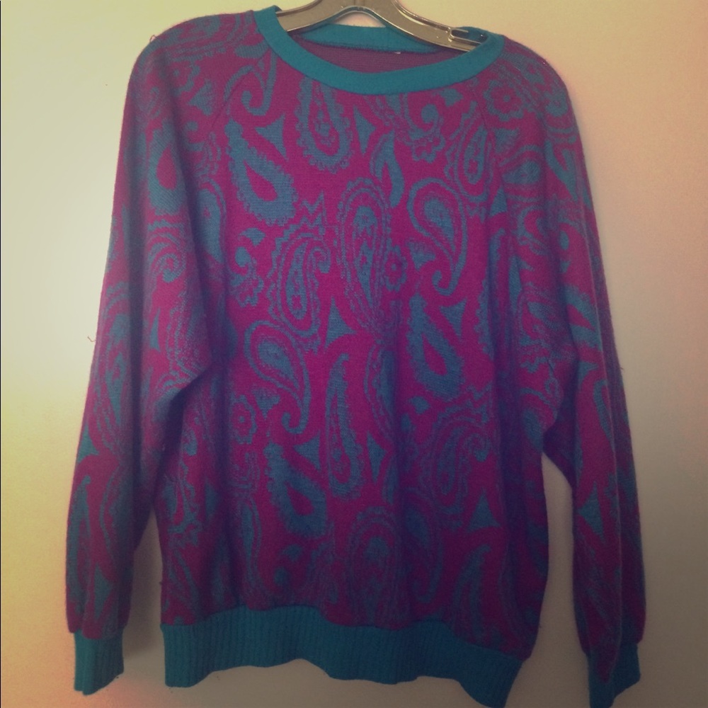Vintage neon paisley unisex sweater