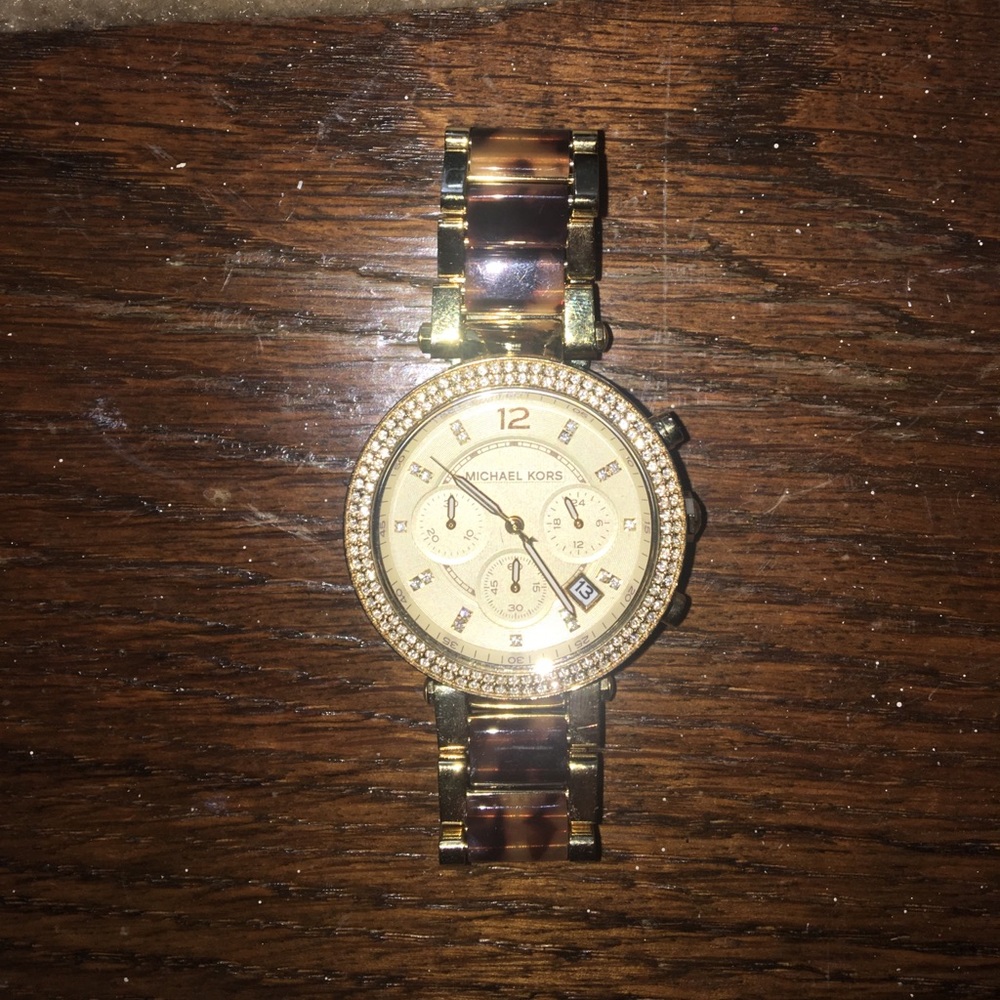 michael kors tortoise shell watch