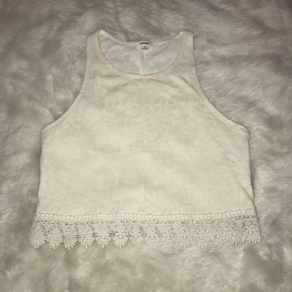 Garage Cream colored Crochet crop top