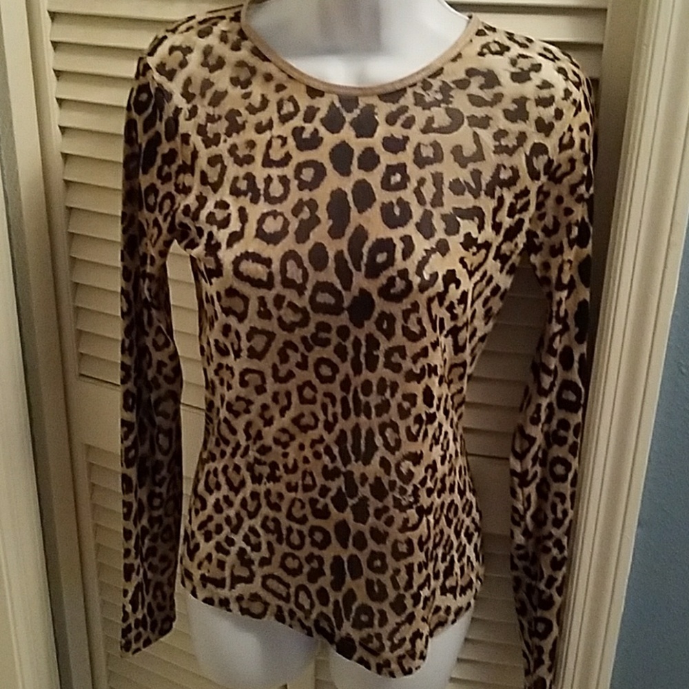 Sheer animal print top