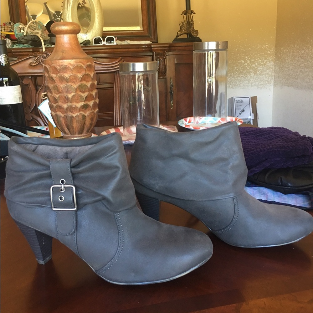 Grey ankle boots