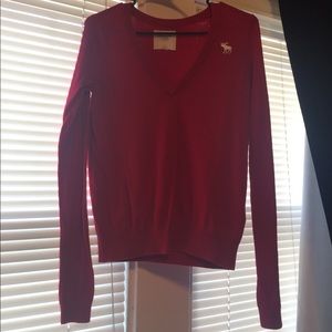 A&F Red V-Neck Sweater