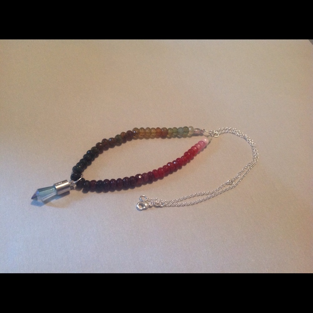 Sterling Labradorite Quartz Tourmaline Necklace