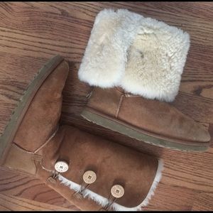 Tall Chestnut Button Uggs