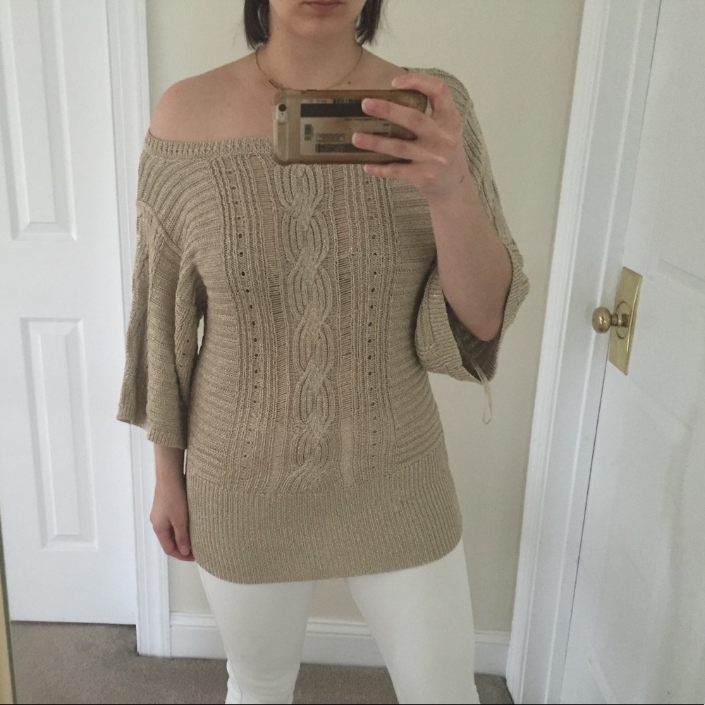 White House Black Market Gold Top