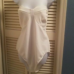 White strapless bodysuit