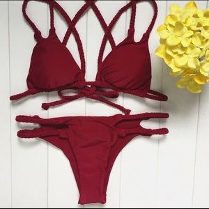 Wine Red Rope Bikini