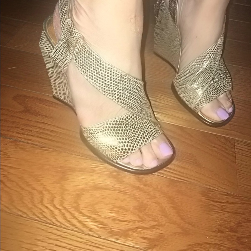 Marc Jacobs silver and gold wedges, slight wear