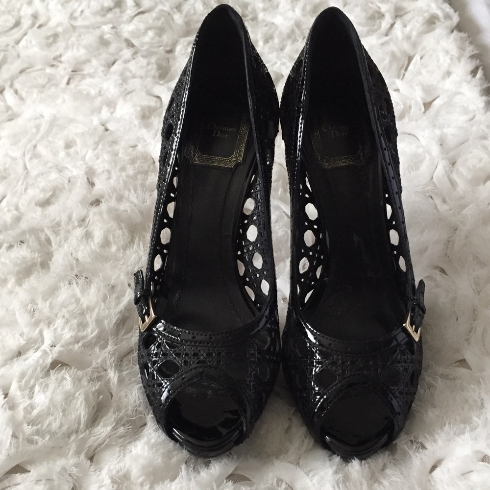 Vintage Dior Peep Toe Platforms