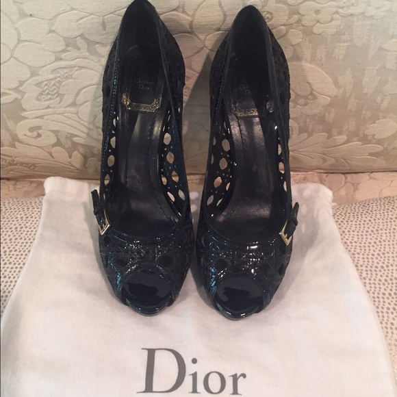 Vintage Dior Peep Toe Platforms - Picture 2 of 8