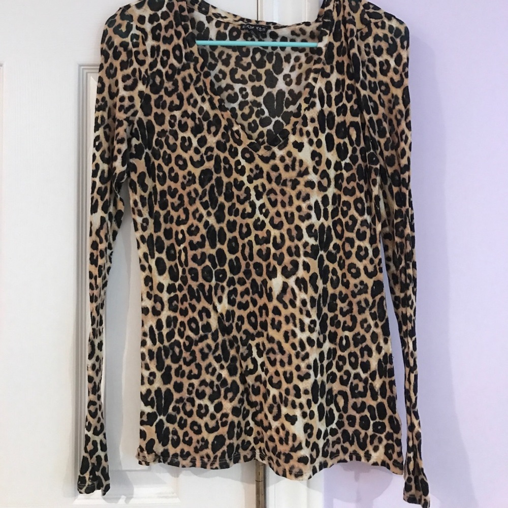 Long sleeve express shirt- cheetah print