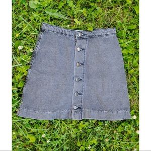 American Apparel Grey High Waist Button Skirt