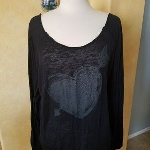 Lightweight long sleeve sheer t
