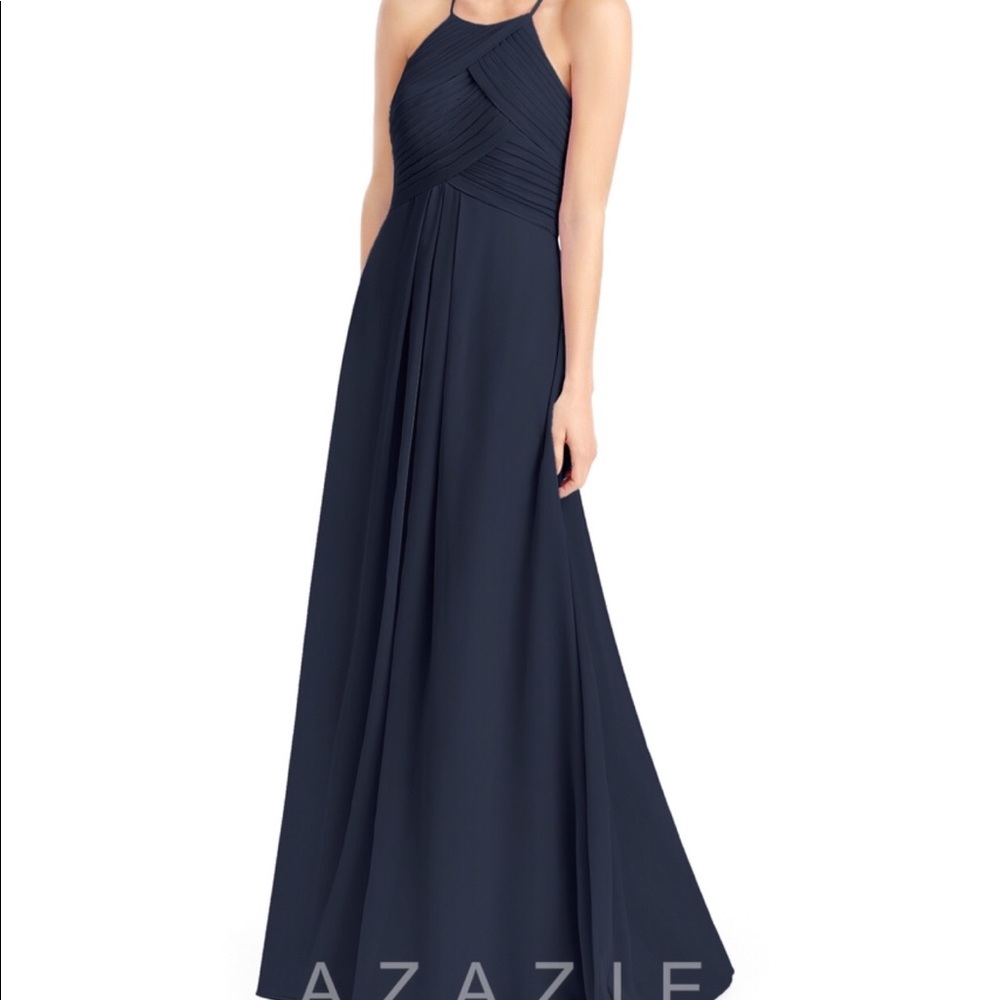 Dark Navy Blue Azazie Bridesmaid Dress