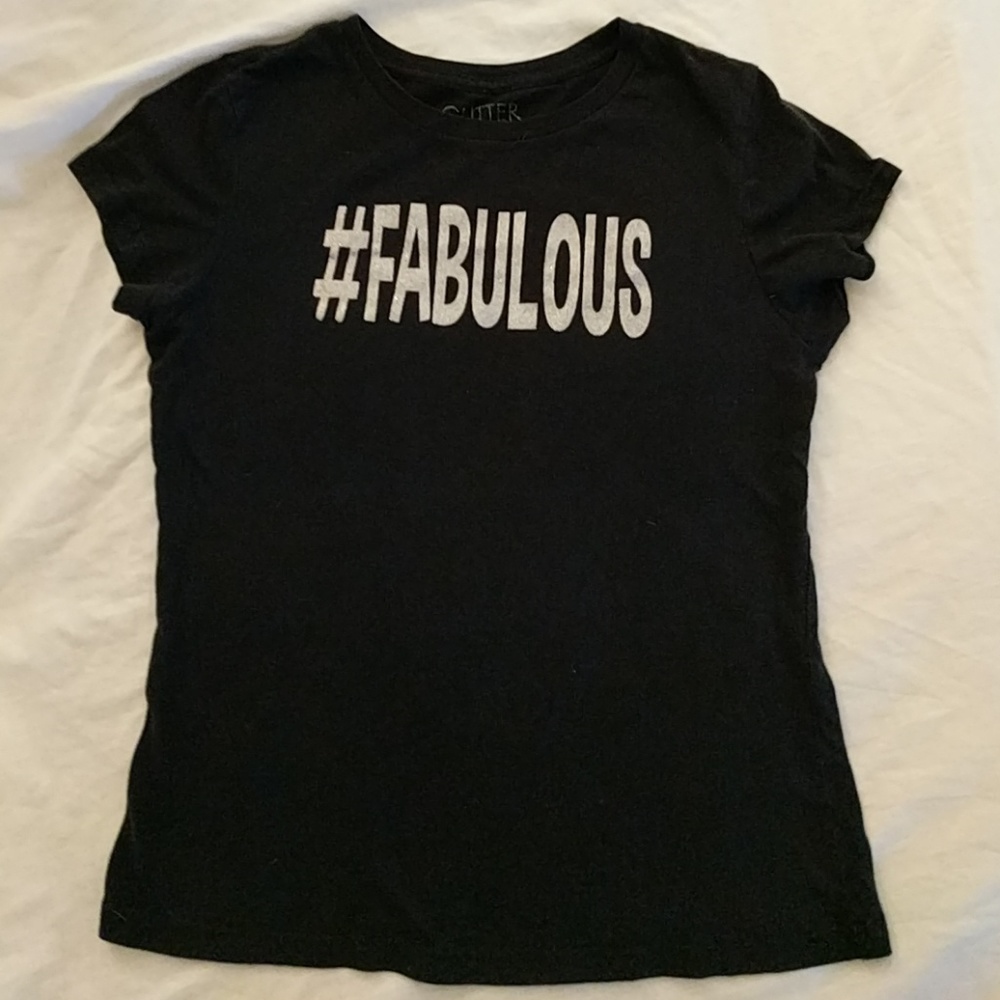 Glitter Party Black Cotton Fabulous T-Shirt