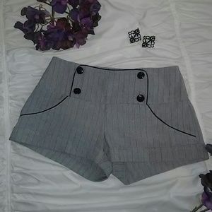 Grey pinstripe shorts