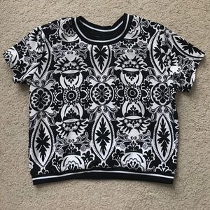 Black and White Patterned Crop Top