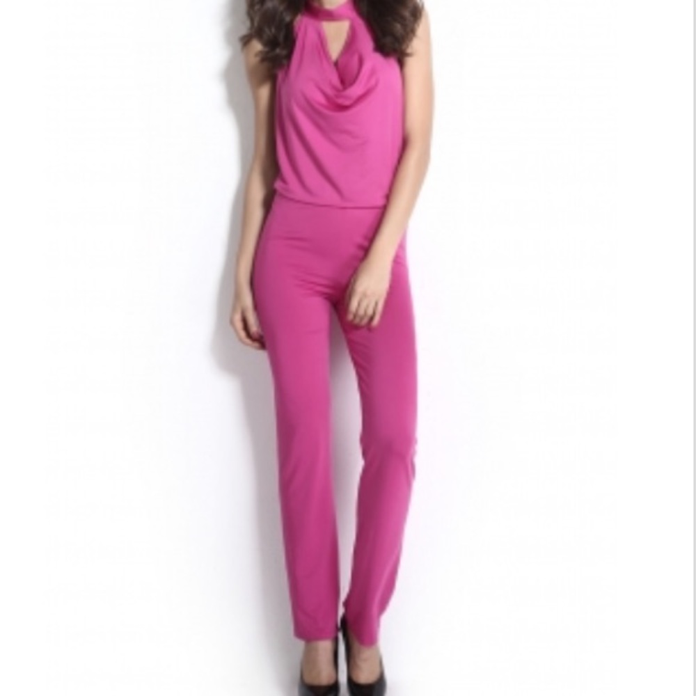 SALE Backless Bell Bottom Cowl Neck Jumpsuit - Picture 2 of 2