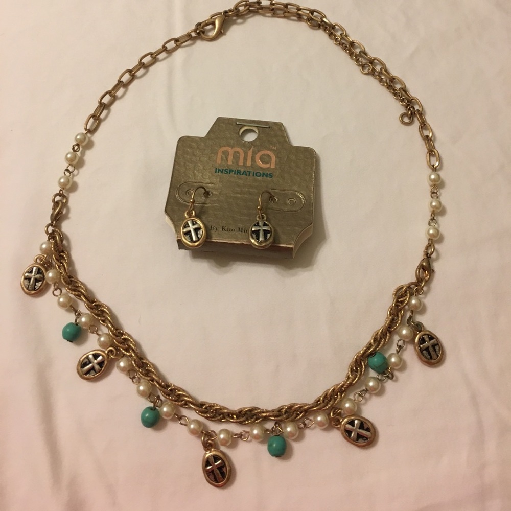 Cross Necklace & Earrings
