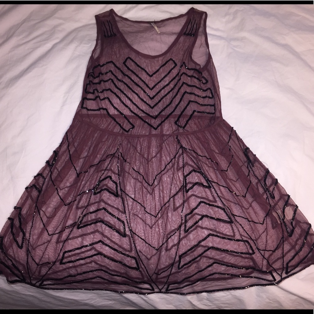 Free people Purple beaded slip