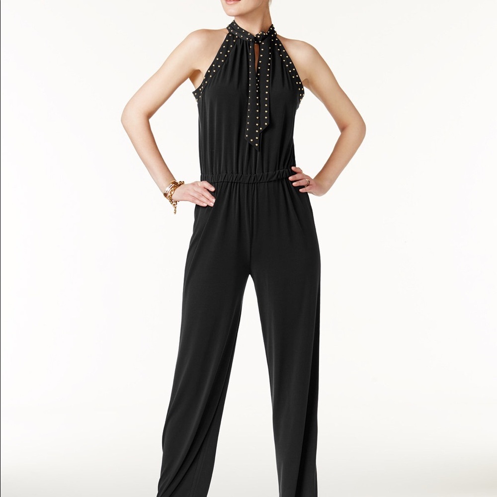 MICHAEL MICHAEL KORS Studded Halter Jumpsuit