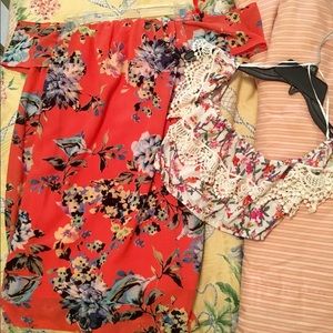 Off the Shoulder Crop Top & Off the Shoulder Dress