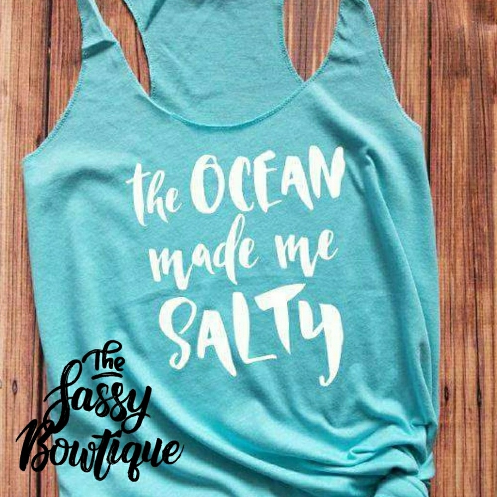 The ocean made me salty racerback tank top