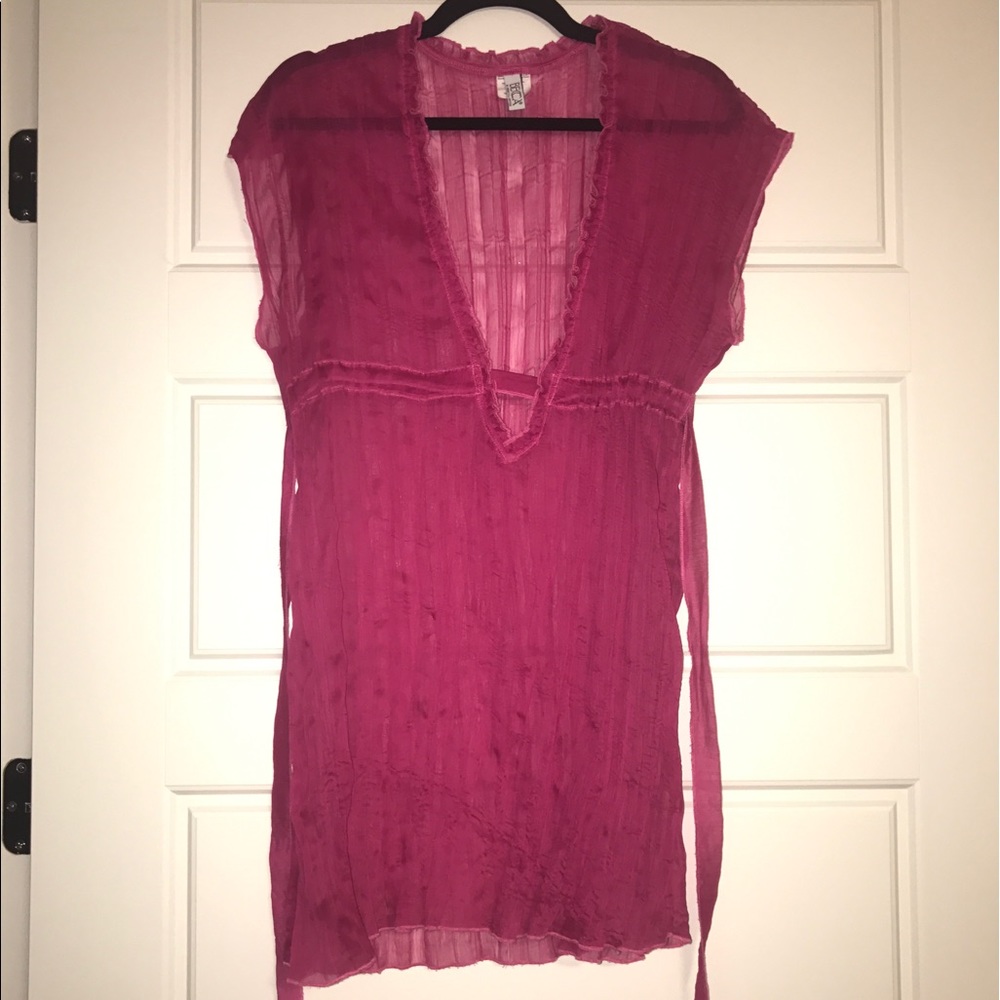 Becca Swim Sheer Pink Coverup Tunic small