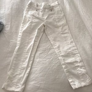 White sailor style Janie and jack pants. Size 6