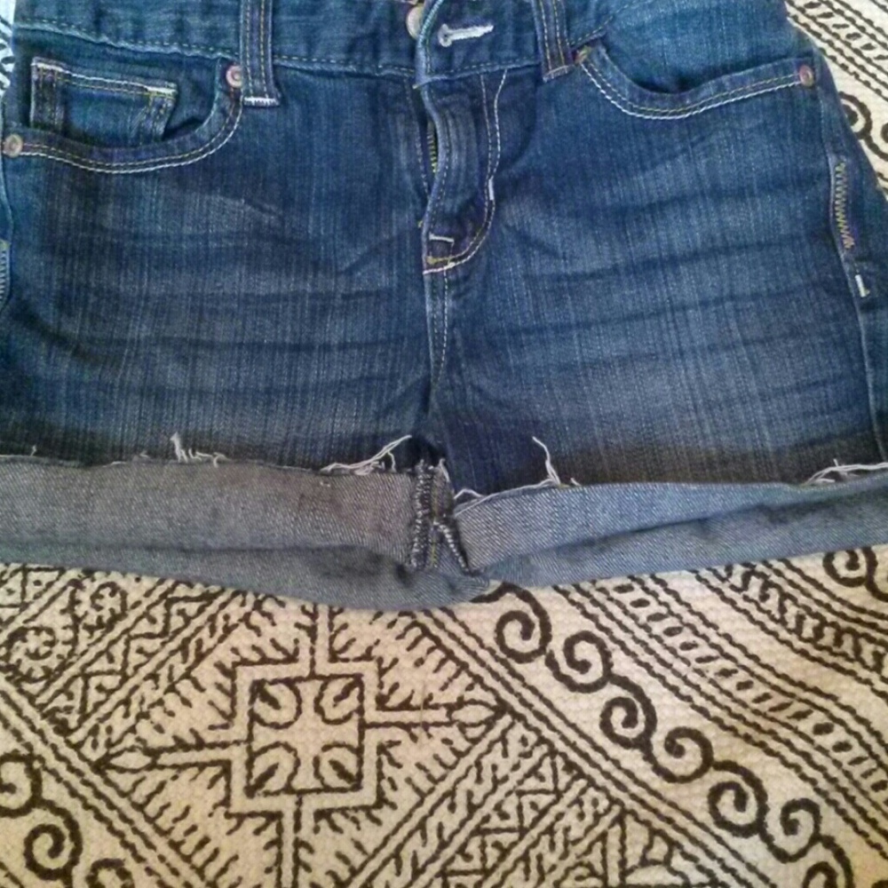 Dark washed jean shorts