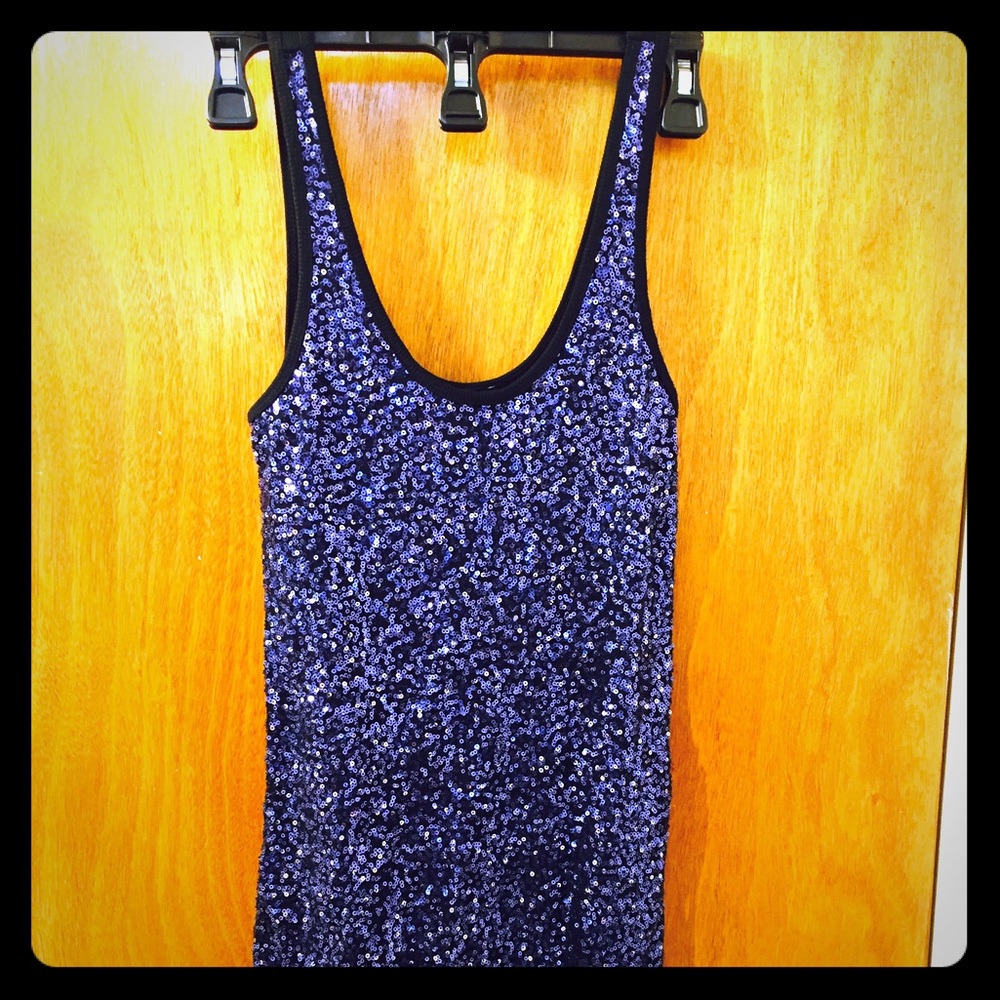 Blue sequin dress