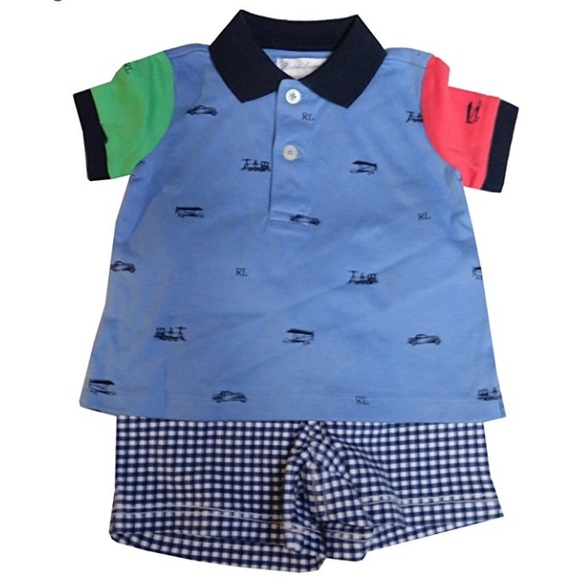 NWT Ralph Lauren Infant Boys 2 Piece Outfit - Picture 1 of 3