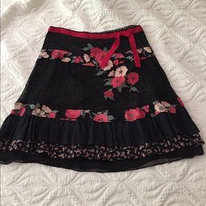 Free People floral and black skirt