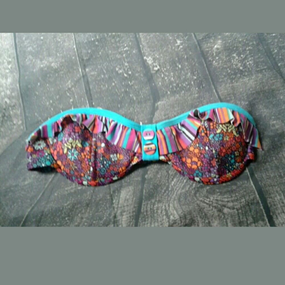 xhilaration multicolored bikini top size medium