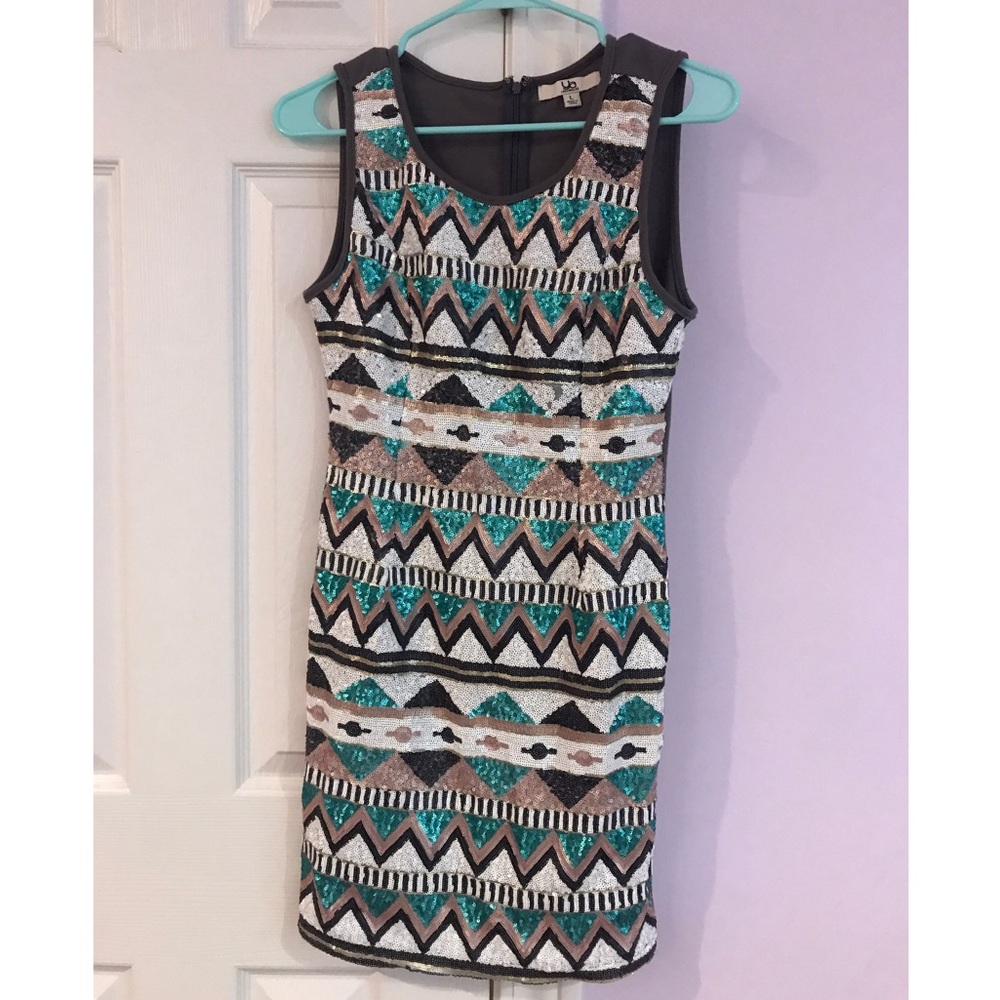 Sequin front side only dress
