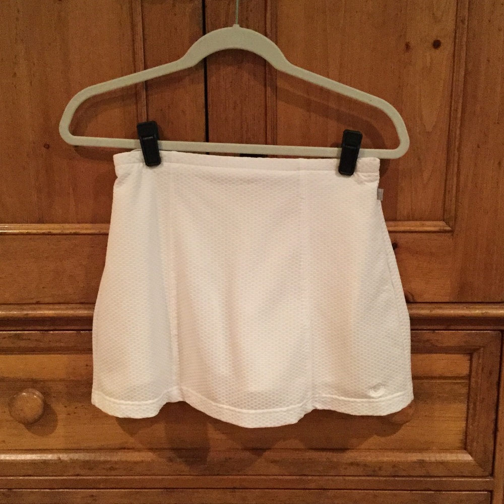 White Perforated Tennis Skirt