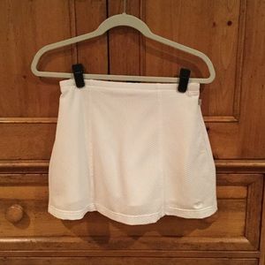 White Perforated Tennis Skirt