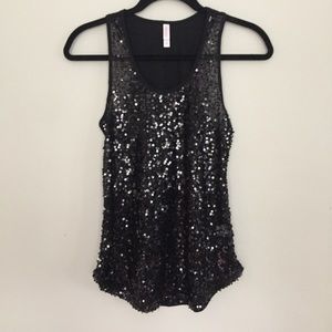 Black sequin tank top