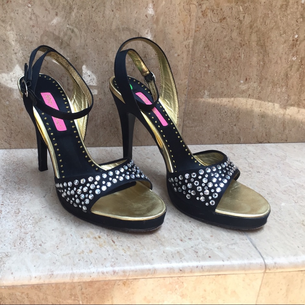 Betsey Johnson Christie silk stiletto sandal