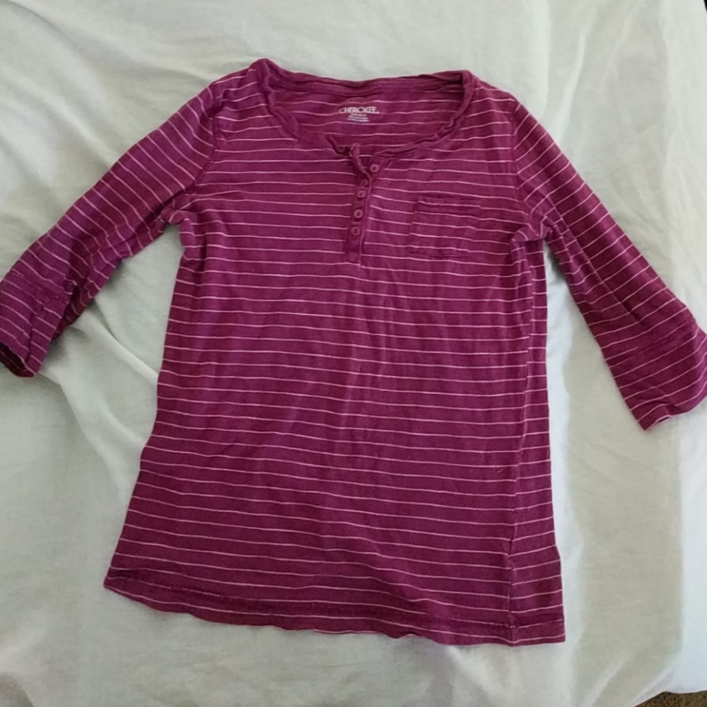 Long sleeve maroon stripped kids shirt