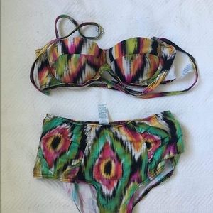 ASOS swimsuit tie dyed bikini and bottom