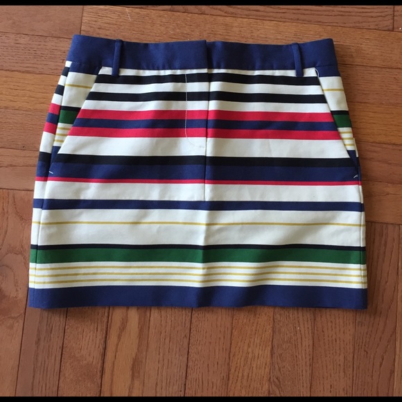 J. Crew Multicolor Stripped Short Pencil Skirt - Picture 1 of 4