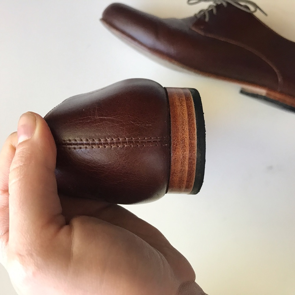 Nisolo Handmade Oliver Oxford in Brandy size 9 - Picture 3 of 4