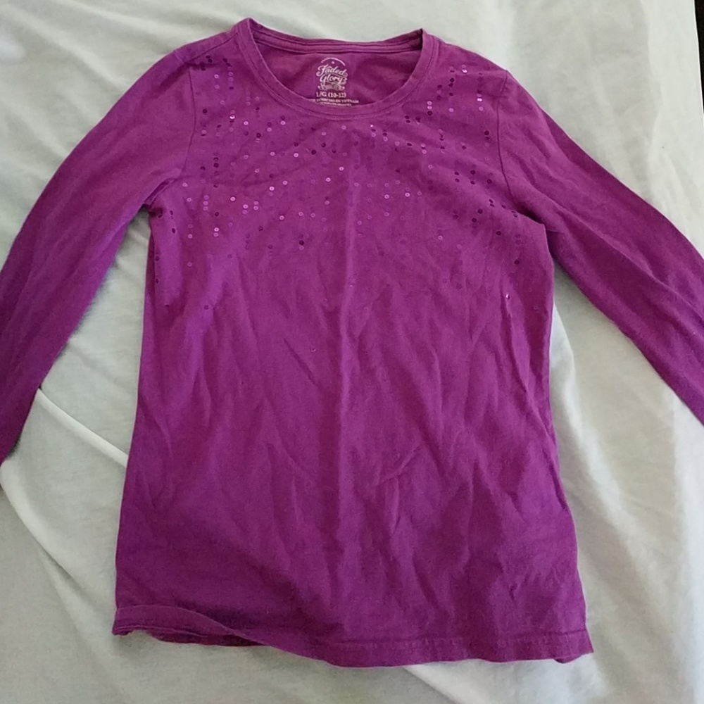 Long sleeve purple kids shirt