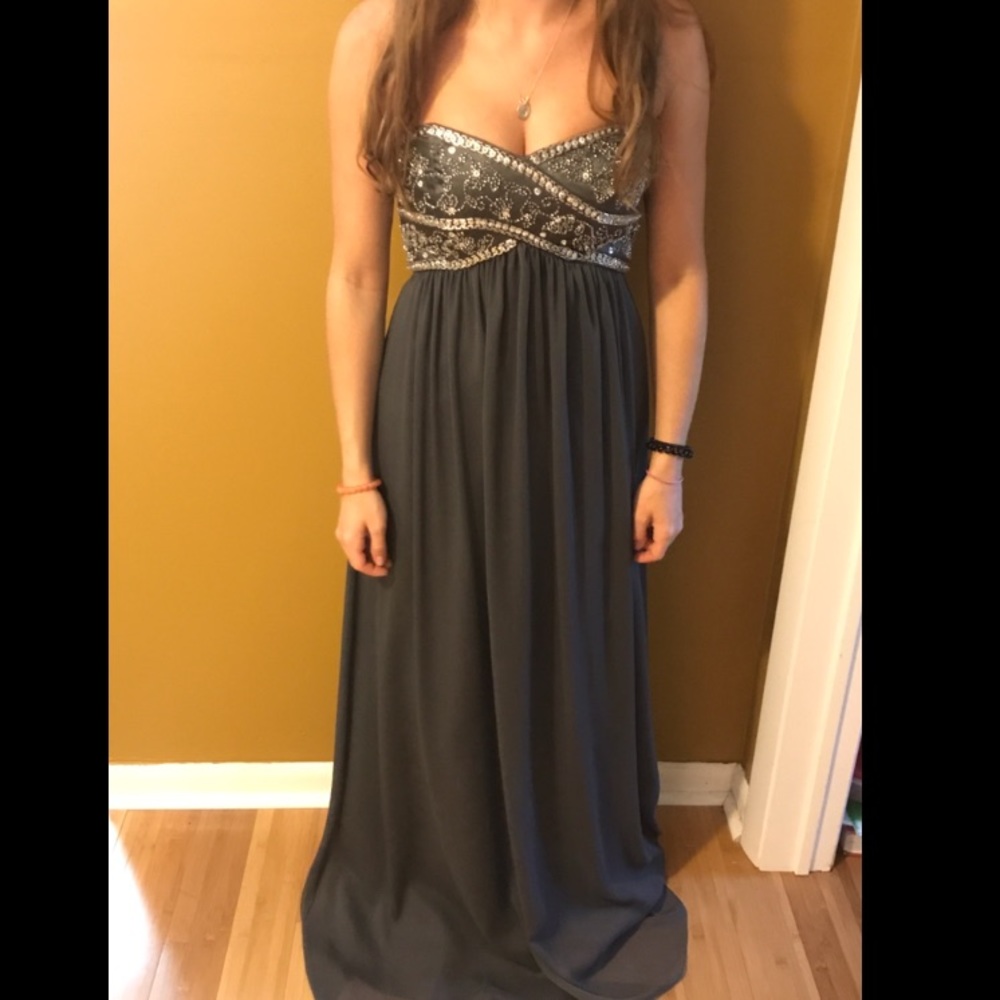 Gray David's Bridal Prom Dress